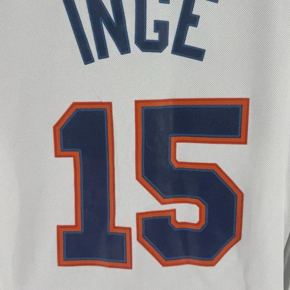Detroit Tigers Brandon Inge #15 MLB Jersey White Navy Size Large (T1) - Picture 6 of 9